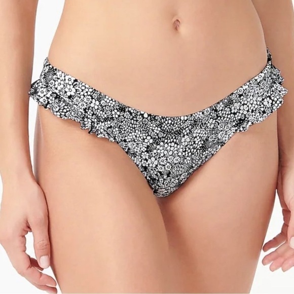Nwt J Crew French Terry Ruffle Bikini Bottoms in Valley Floral, Size 2X - Picture 1 of 16